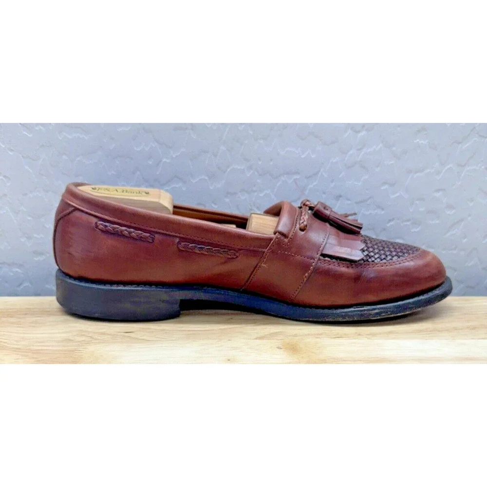 Mens‎ Allen Edmonds Cody Brown Leather Tassel Loafers Shoes Size 9.5 D